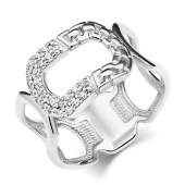 Кольцо из серебра с фианитами