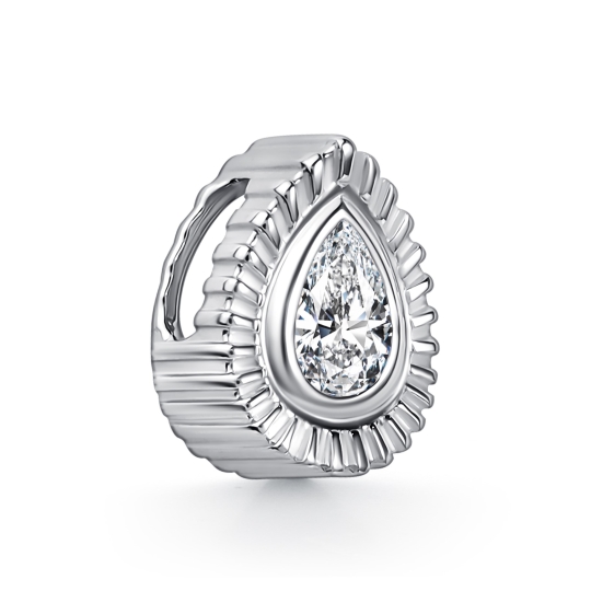 Подвеска из серебра с ювелирным кристаллом и фианитами