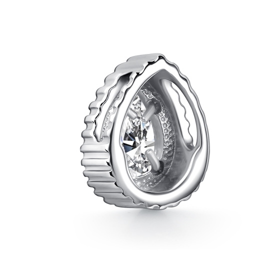 Подвеска из серебра с ювелирным кристаллом и фианитами