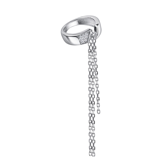 Кольцо из серебра с ситаллом морганит и фианитами