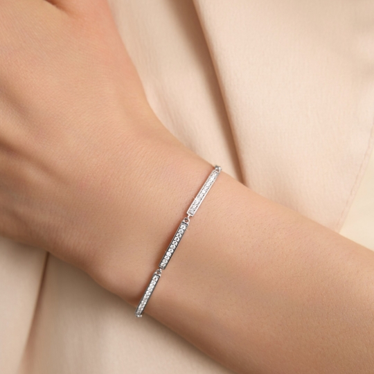 Браслет из серебра с ониксом