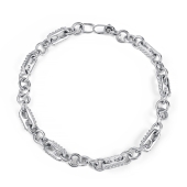 Браслет из серебра с фианитами