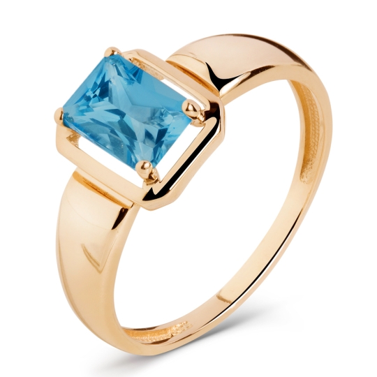 Кольцо из золота с выращенным бриллиантом