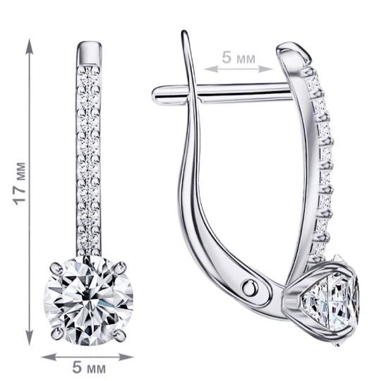 Кольцо из серебра с фианитами