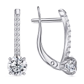 Серьги из серебра с фианитами