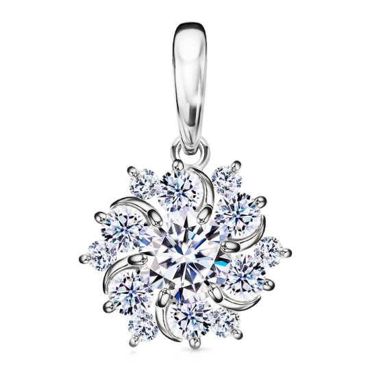 Серьги из серебра с фианитами