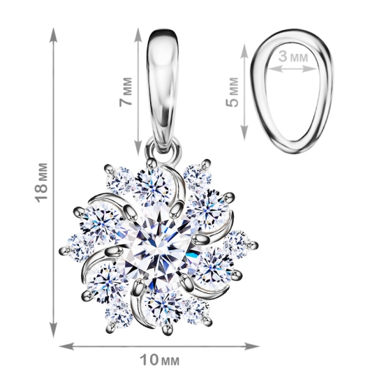 Серьги из серебра с фианитами