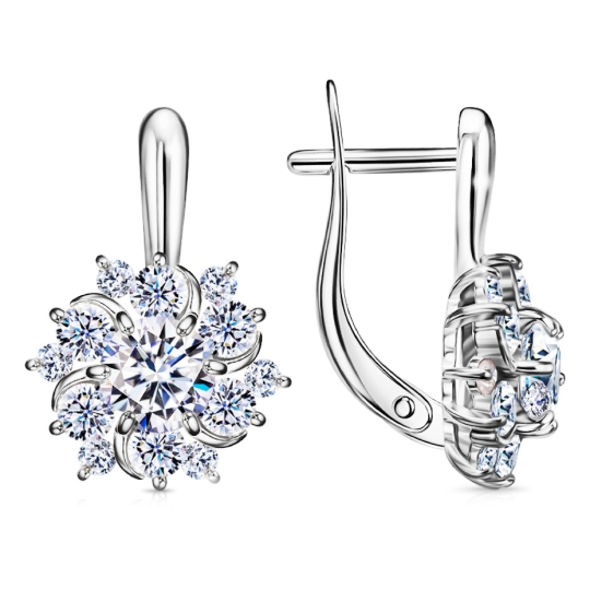 Серьги из серебра с эмалью "Зайки"