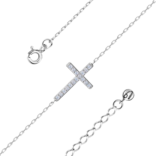 Браслет из серебра с топазами Sky и фианитами