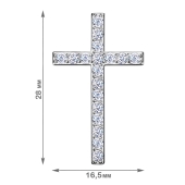 Подвеска-крест из серебра с фианитами