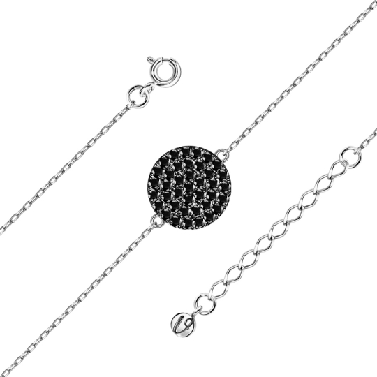 Браслет из серебра с фианитами