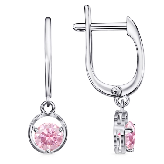 Серьги из серебра с фианитами