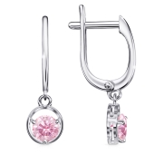 Серьги из серебра с ювелирными кристаллами