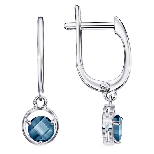 Серьги из серебра с фианитами