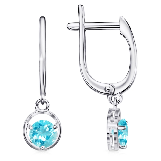 Серьги из серебра с фианитами