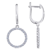 Серьги из серебра с фианитами