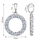 Подвеска из серебра с фианитами