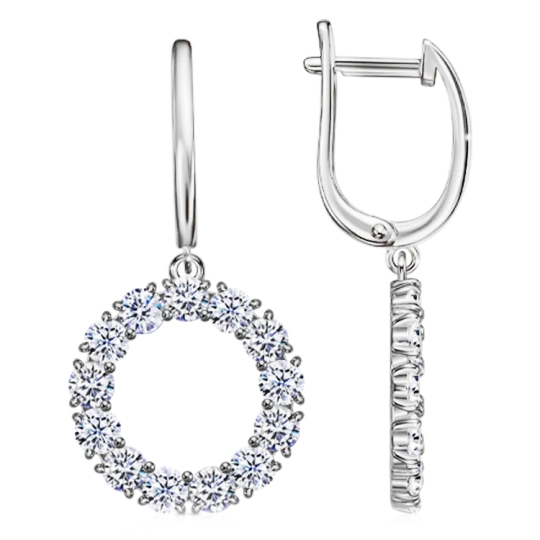 Серьги из серебра с фианитами