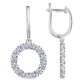 Серьги из серебра с фианитами