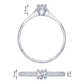 Кольцо из серебра с фианитами