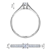 Кольцо из серебра с фианитами