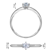 Кольцо из серебра с фианитом