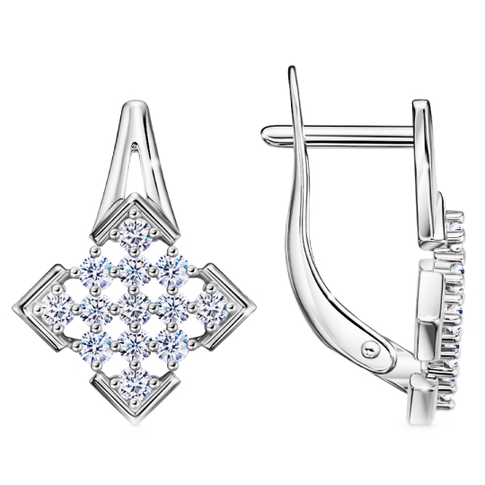 Кольцо из серебра с фианитами