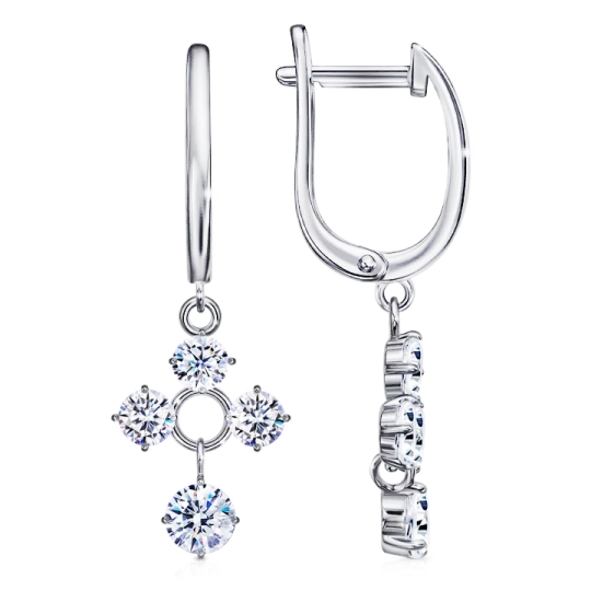 Подвеска из серебра с фианитами