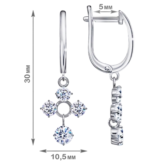 Подвеска из серебра с фианитами