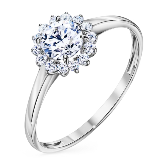 Серьги из серебра с фианитами