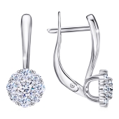 Серьги из серебра с фианитами