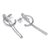 Серьги из серебра с фианитами