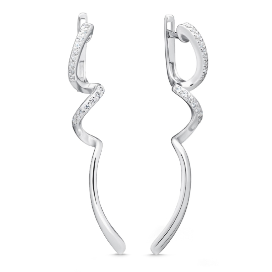 Серьги из серебра с горным хрусталем