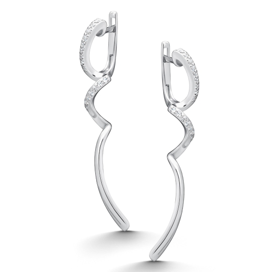 Серьги из серебра с горным хрусталем