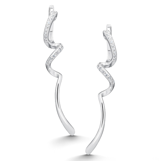 Серьги из серебра с горным хрусталем