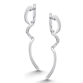 Серьги из серебра с фианитами