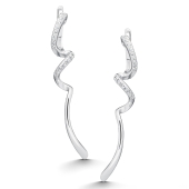 Серьги из серебра с фианитами