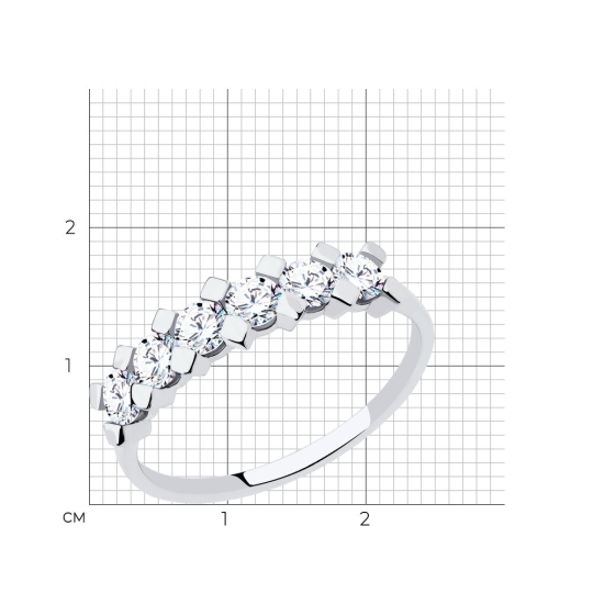 Кольцо из золота с фианитами