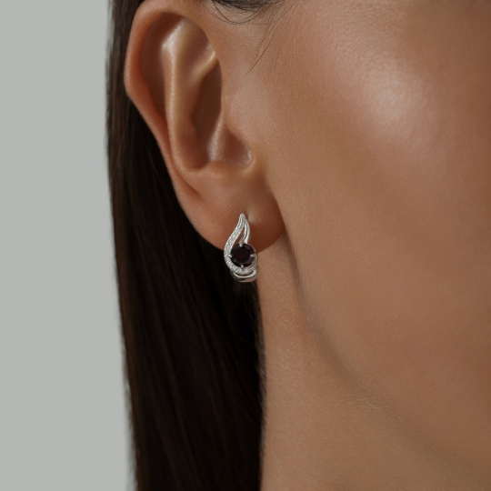 Серьги из серебра с позолотой и эмалью