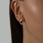 Серьги из серебра с гранатами и фианитами