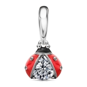 Подвеска из серебра с эмалью и фианитом