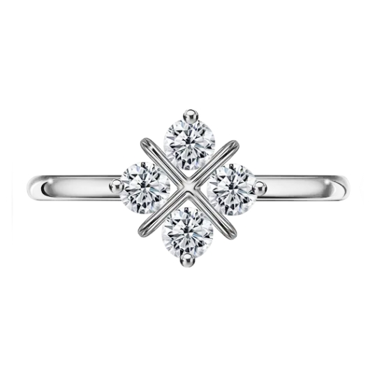 Кольцо из серебра с топазом и фианитами