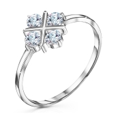 Кольцо из серебра с фианитами