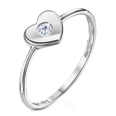 Кольцо из серебра с фианитом