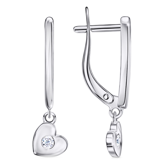 Брошь-булавка из серебра с фианитом