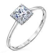 Кольцо из серебра с фианитами