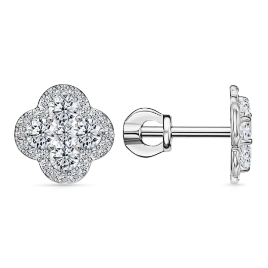 Серьги из серебра с фианитами