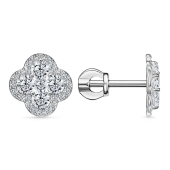 Серьги из серебра с фианитами