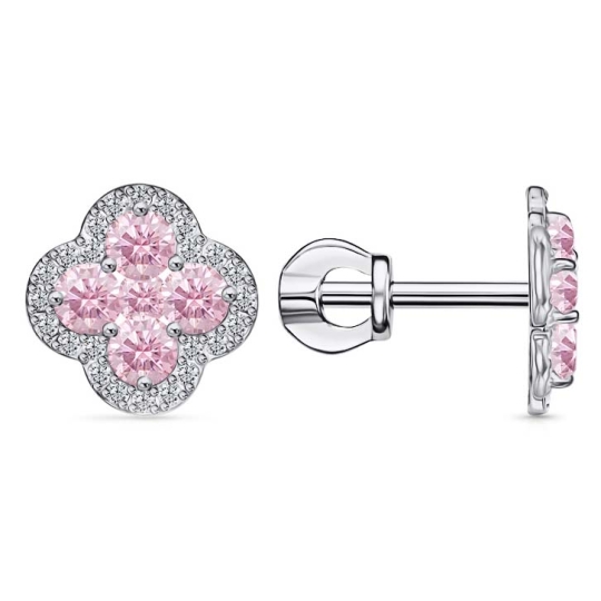 Серьги из серебра с фианитами