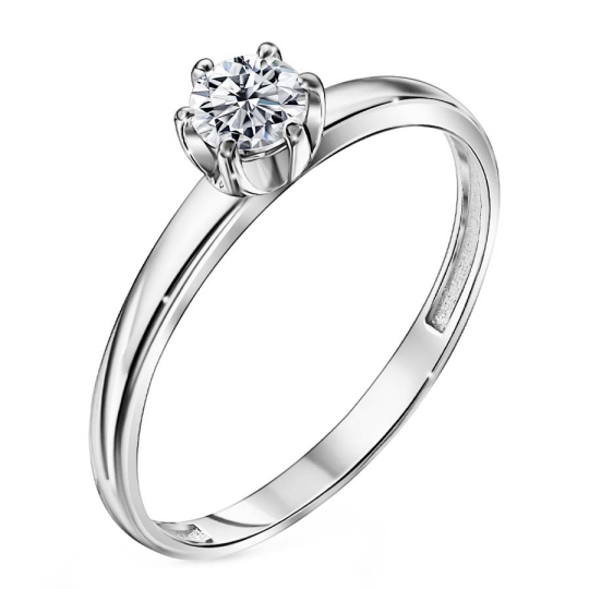 Кольцо из серебра с фианитами